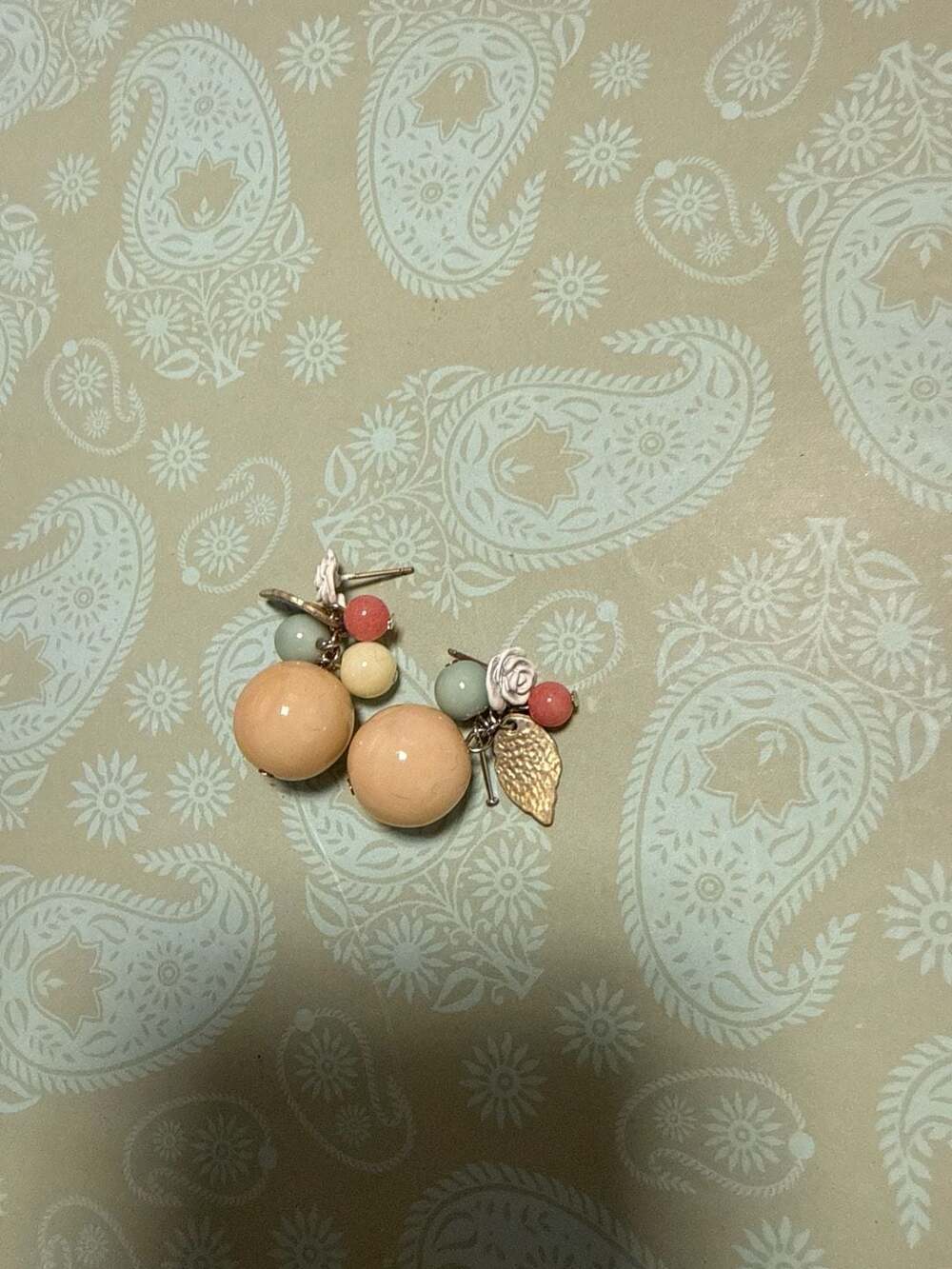 Vintage 1960s Pastel Dangles Earrings- 2 Pieces